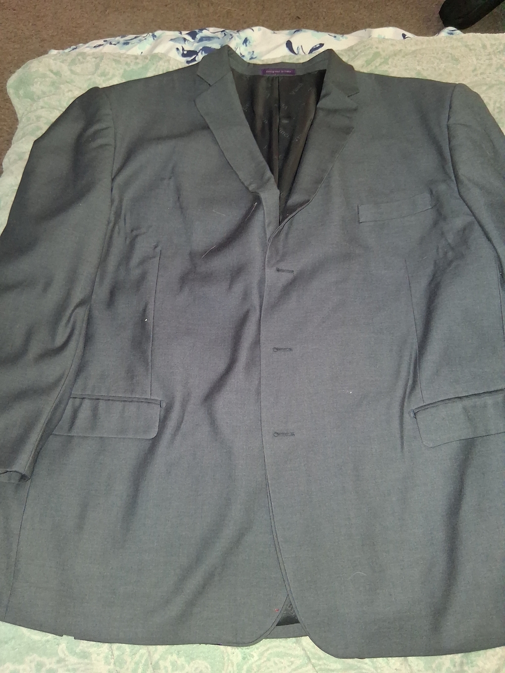 Men's Dark Gray Two-Button Sport Coat Blazer